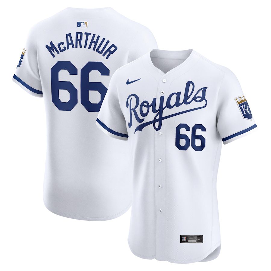 Men Kansas City Royals #66 James Macarthur Nike White Home Elite Player MLB Jersey